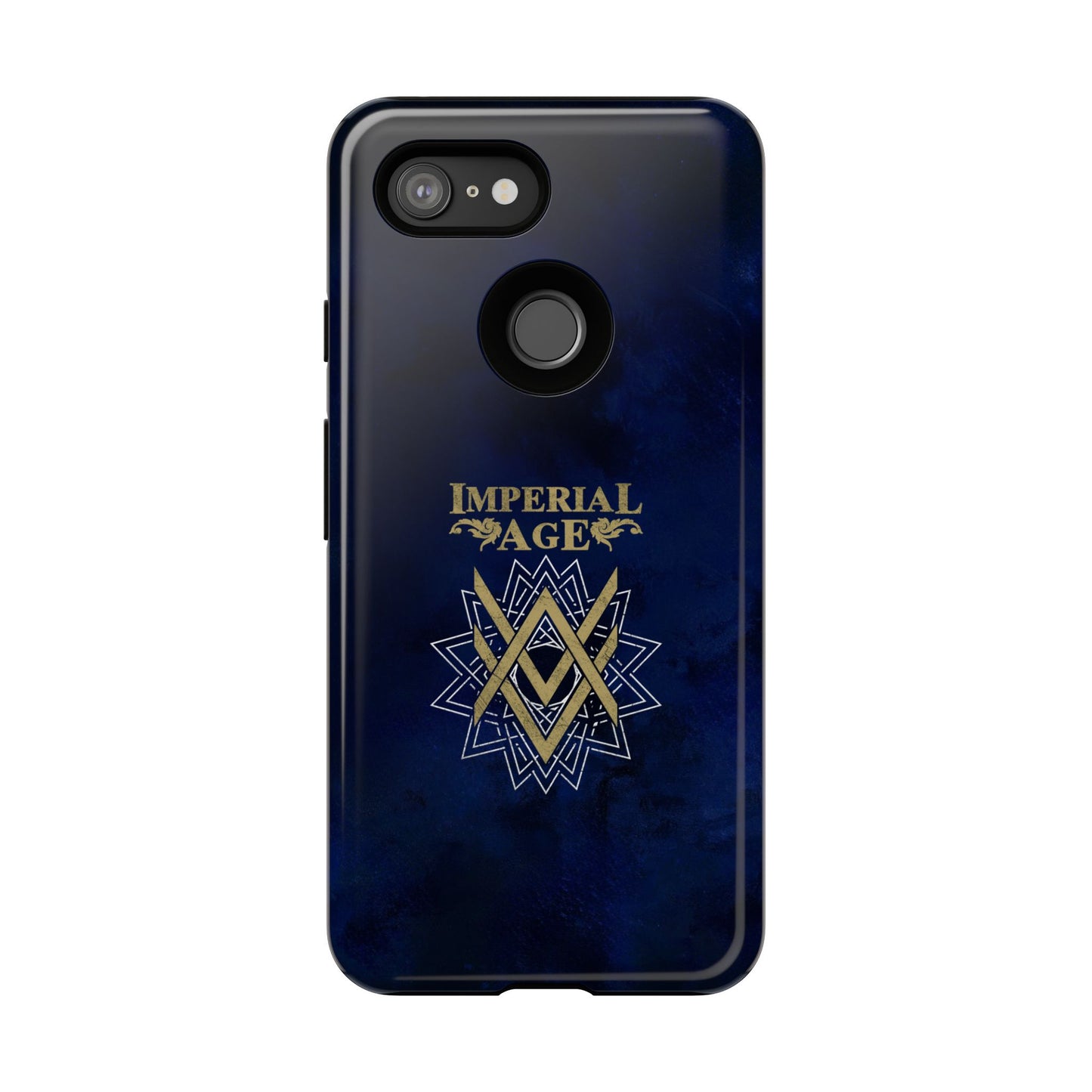 SUMMER COLLECTION - Tough Google Pixel Case Navy (Gold-White Print)