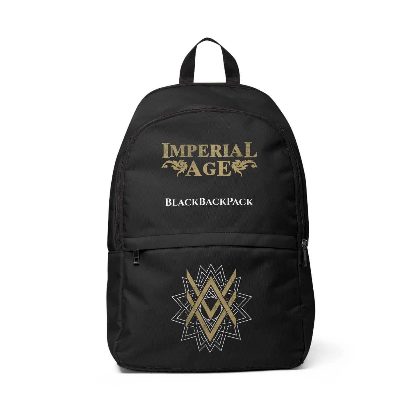 SUMMER COLLECTION - BlackBackPack (Gold-White Print)