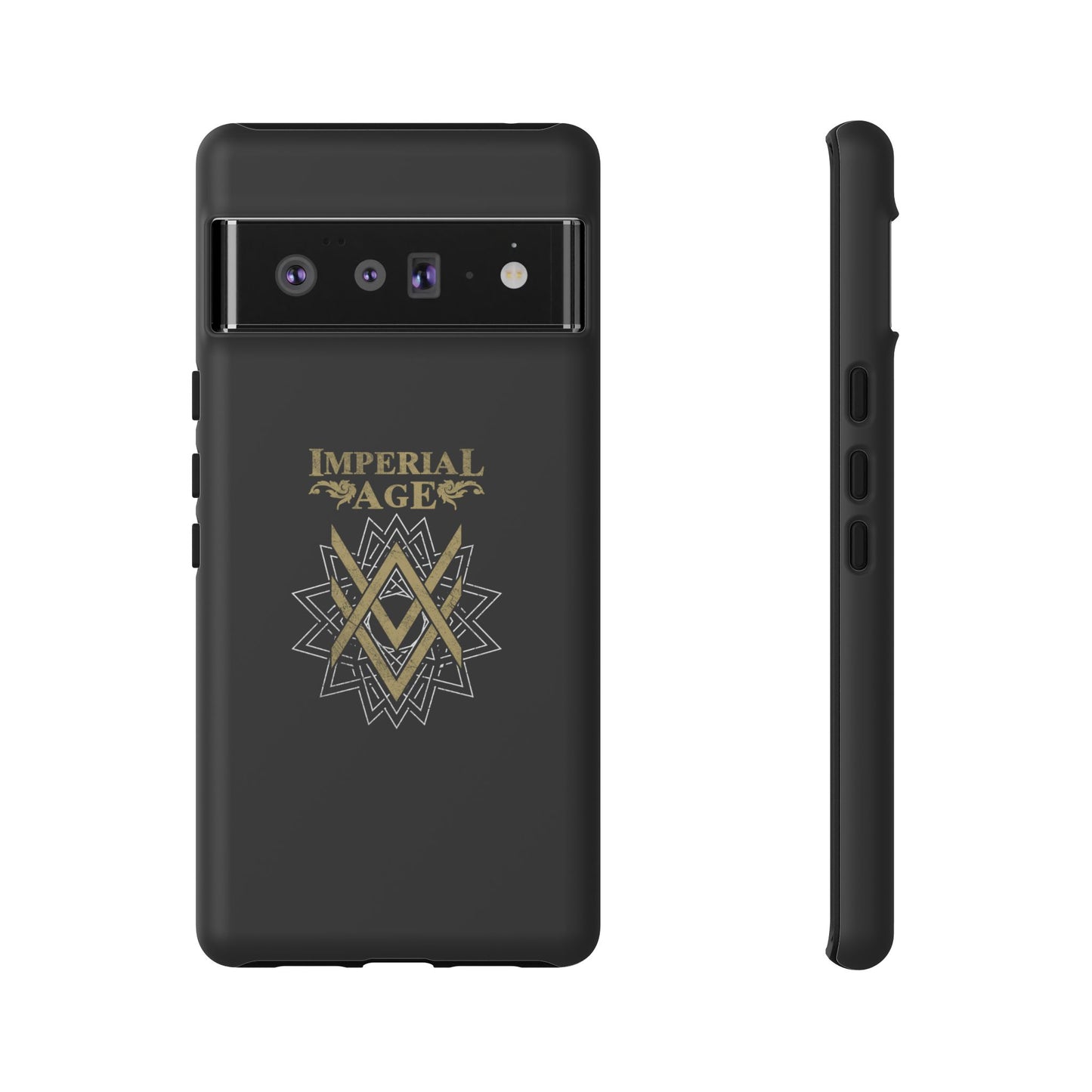 SUMMER COLLECTION - Tough Google Pixel Case Black (Gold-White Print)