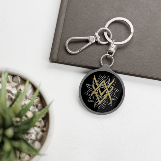 SUMMER COLLECTION - Keyring Tag Black (Gold-White Print)