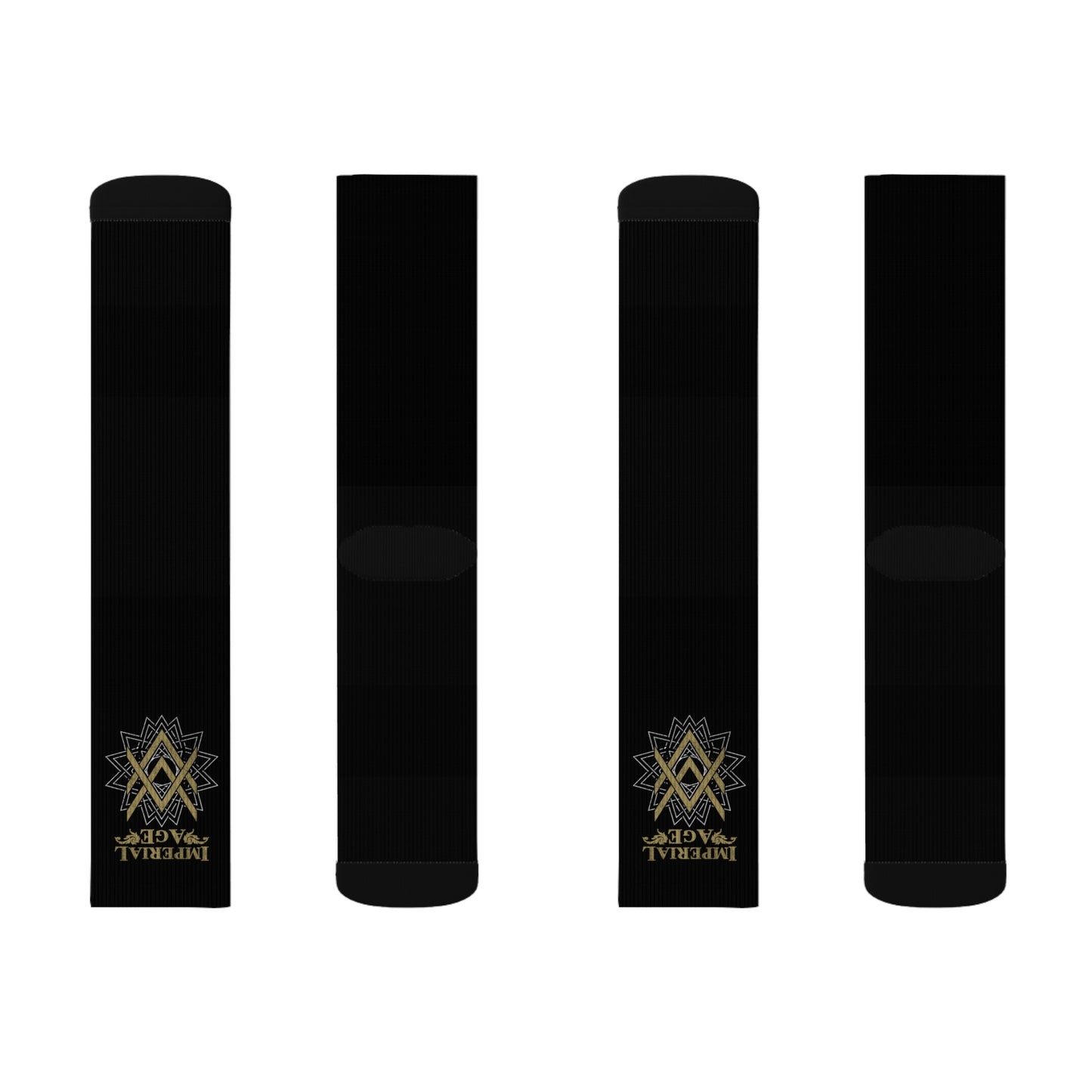 SUMMER COLLECTION - Black Socks (Gold-White Print)