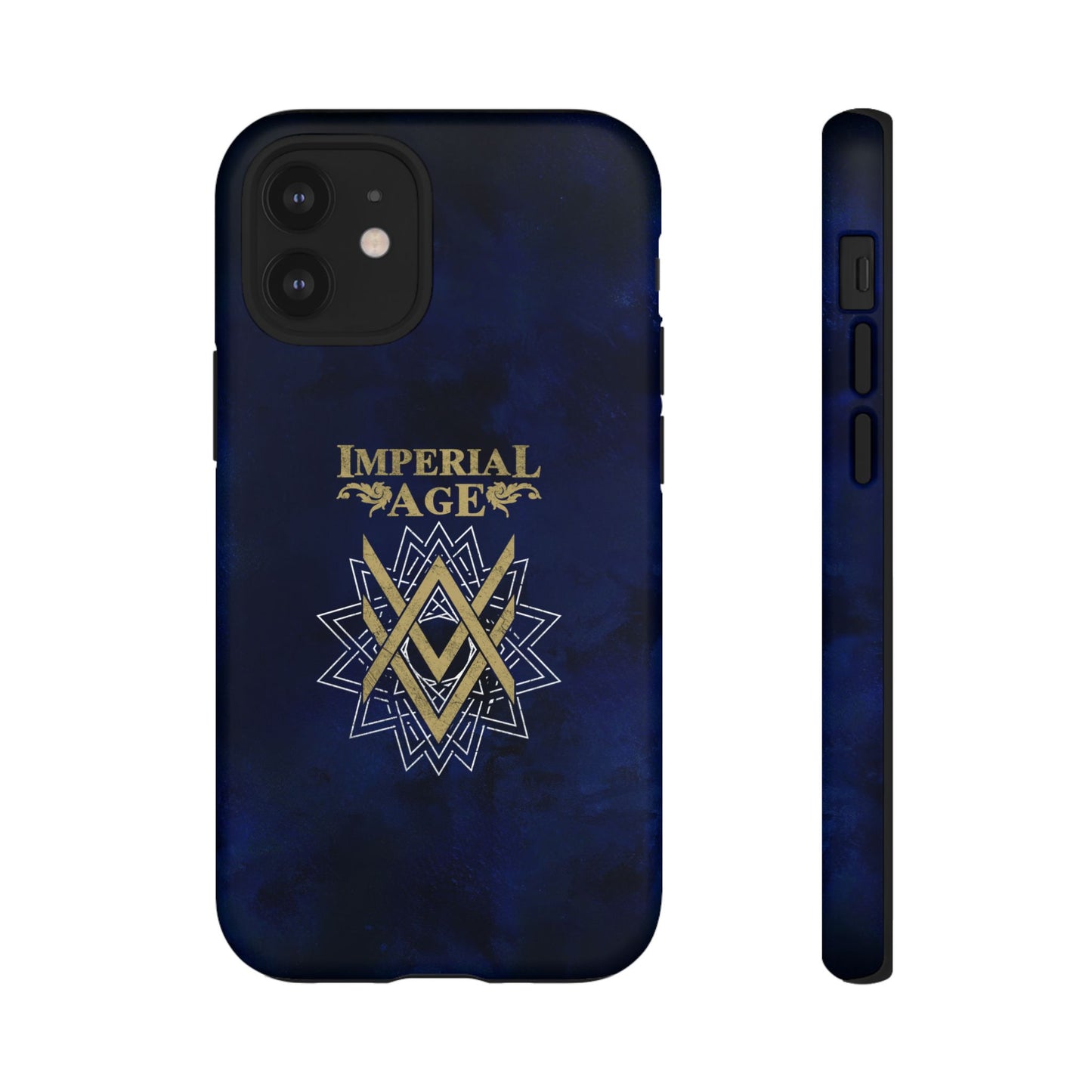 SUMMER COLLECTION - Tough iPhone Case Navy (Gold-White Print)