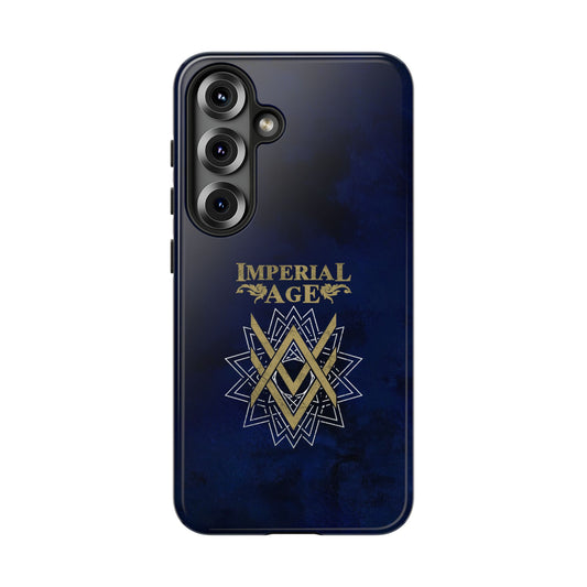 SUMMER COLLECTION - Tough Samsung Galaxy Case Navy (Gold-White Print)