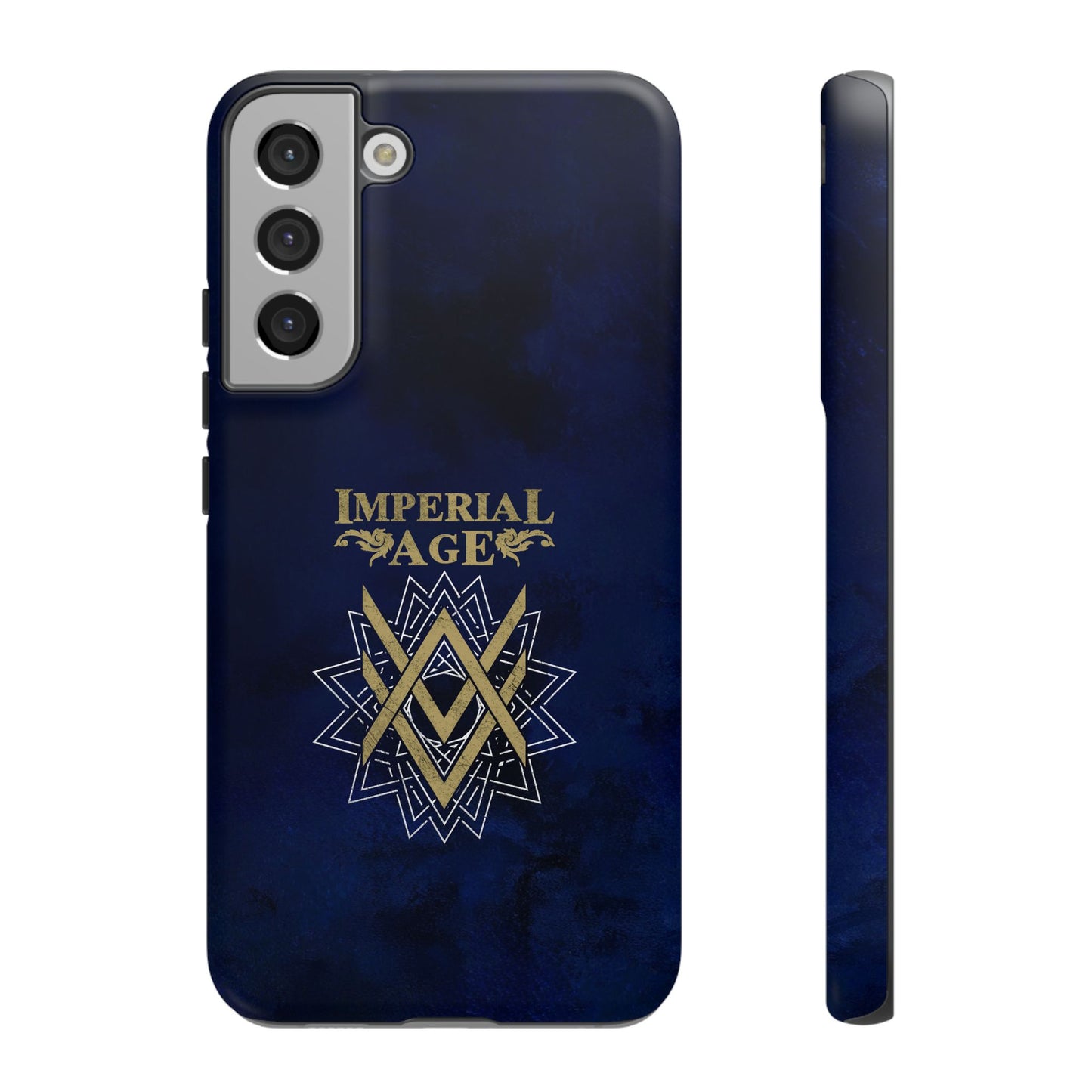 SUMMER COLLECTION - Tough Samsung Galaxy Case Navy (Gold-White Print)