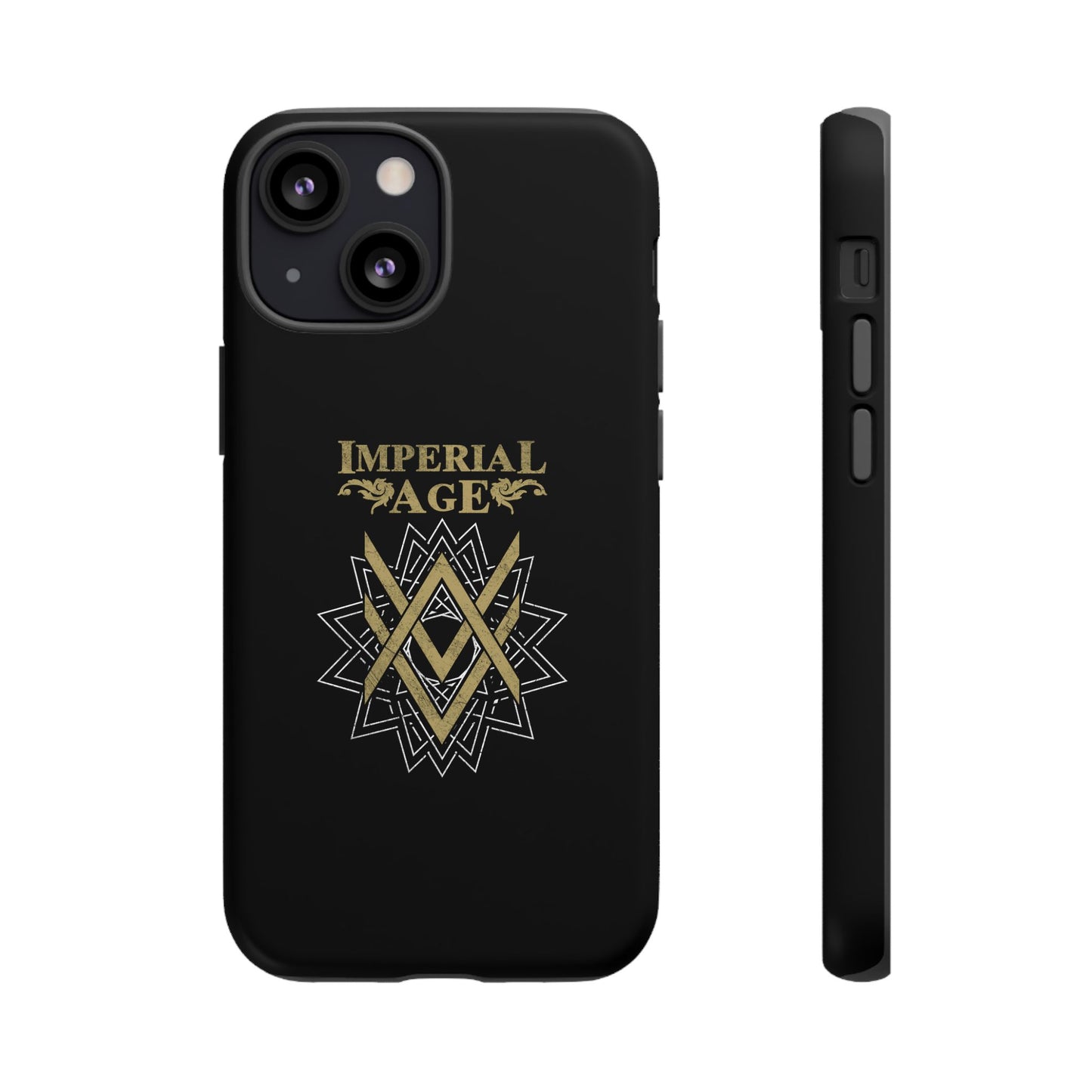 SUMMER COLLECTION - Tough iPhone Case Black (Gold-White Print)