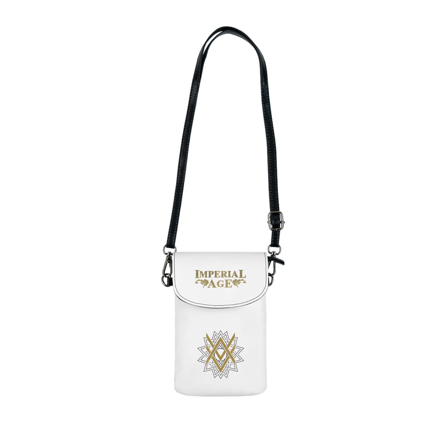 SUMMER COLLECTION - Strap Wallet White (Gold-Black Print)