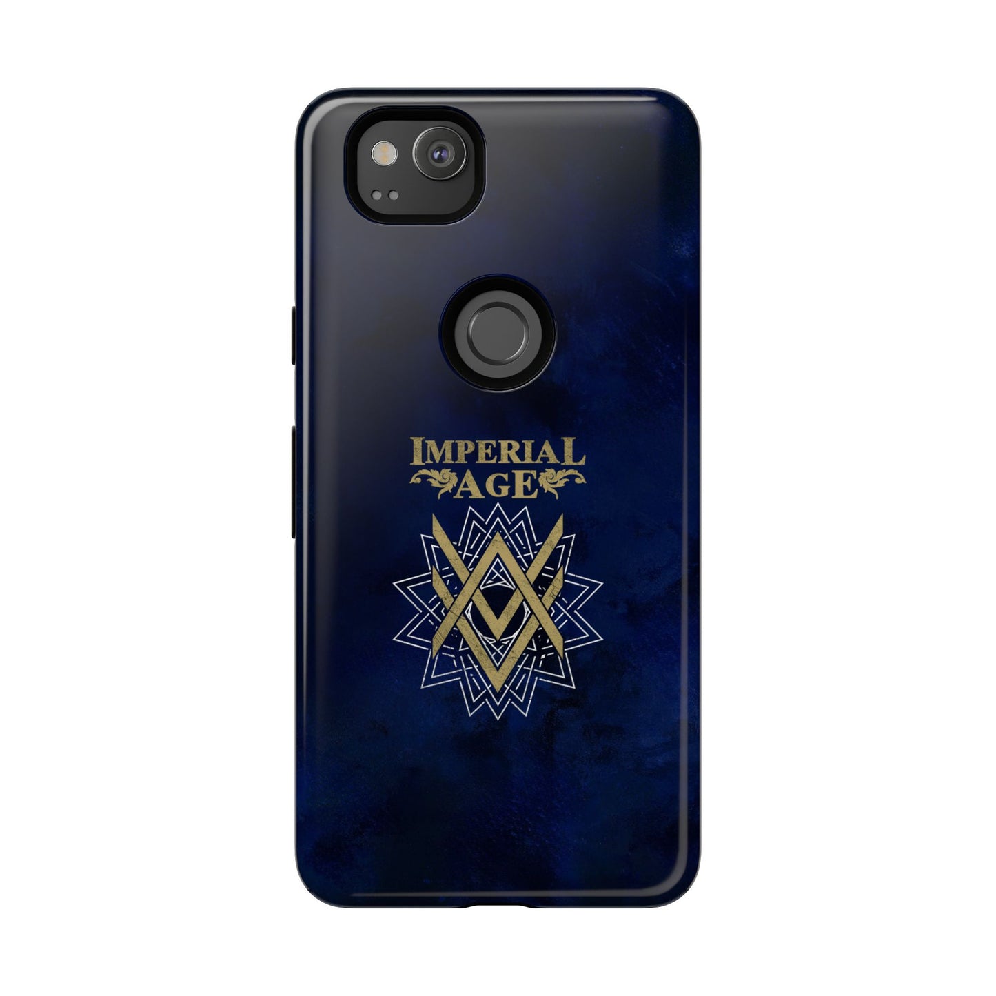 SUMMER COLLECTION - Tough Google Pixel Case Navy (Gold-White Print)