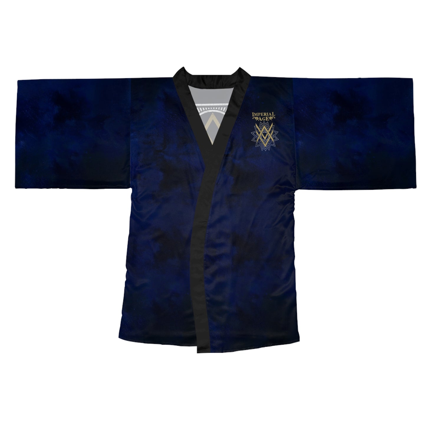 SUMMER COLLECTION - Women's Robe Navy (Gold-White Print)