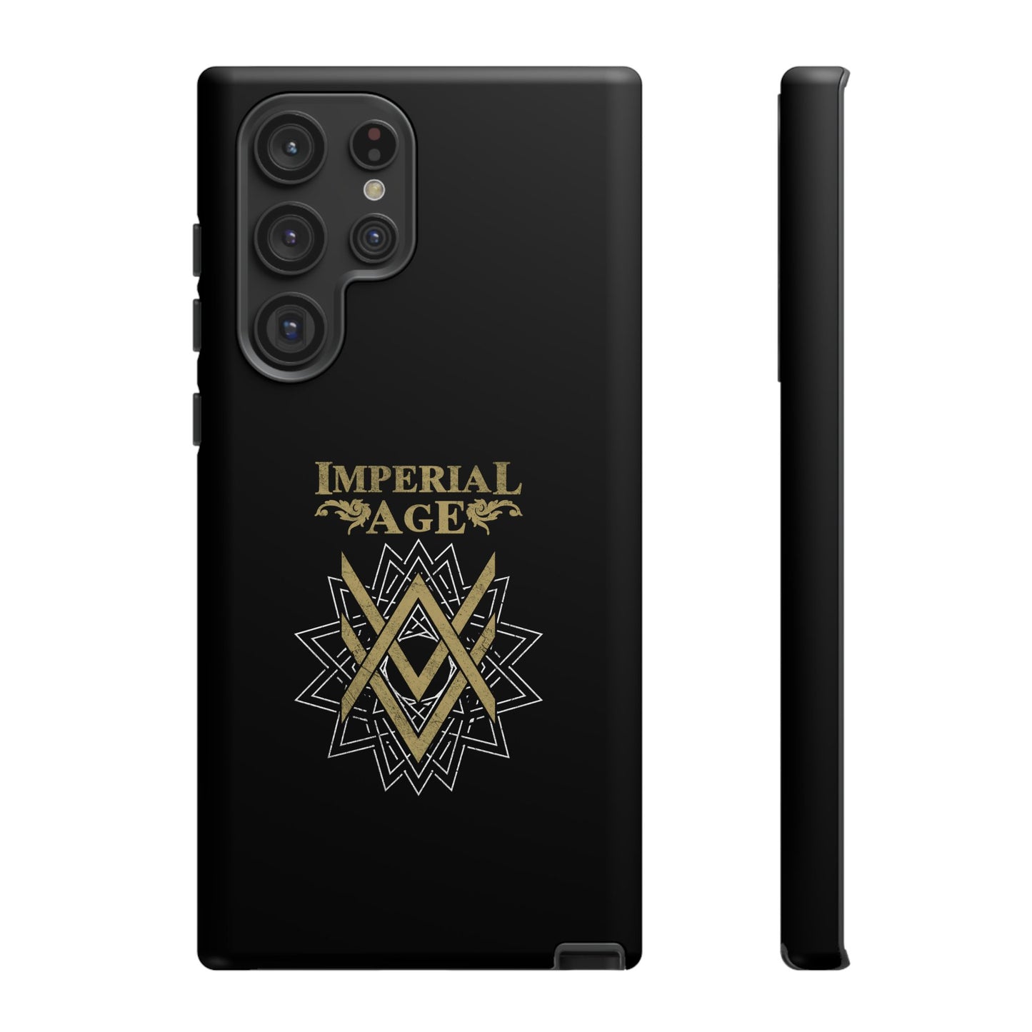 SUMMER COLLECTION - Tough Samsung Galaxy Case Black (Gold-White Print)