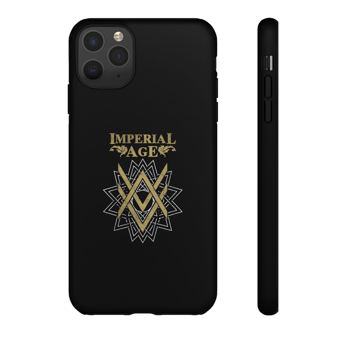 SUMMER COLLECTION - Tough iPhone Case Black (Gold-White Print)