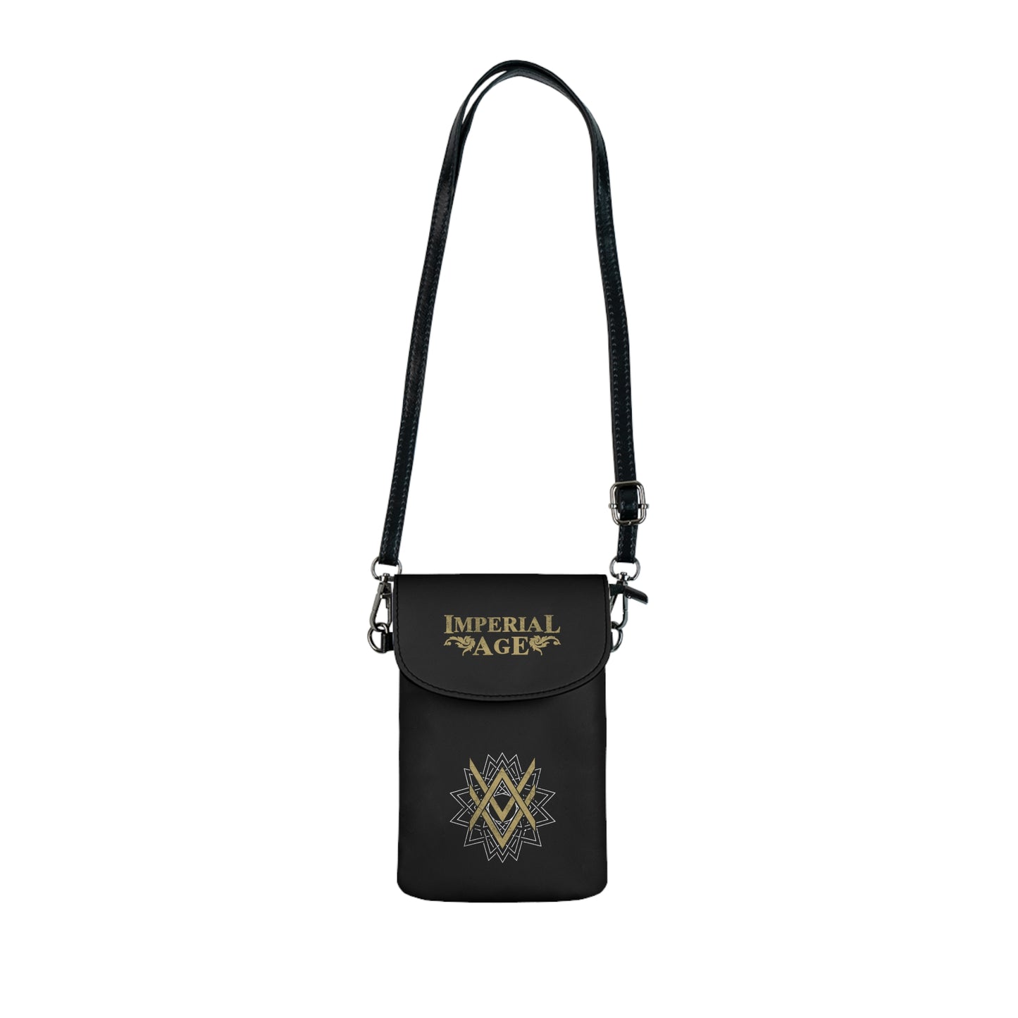 SUMMER COLLECTION - Strap Wallet Black (Gold-White Print)