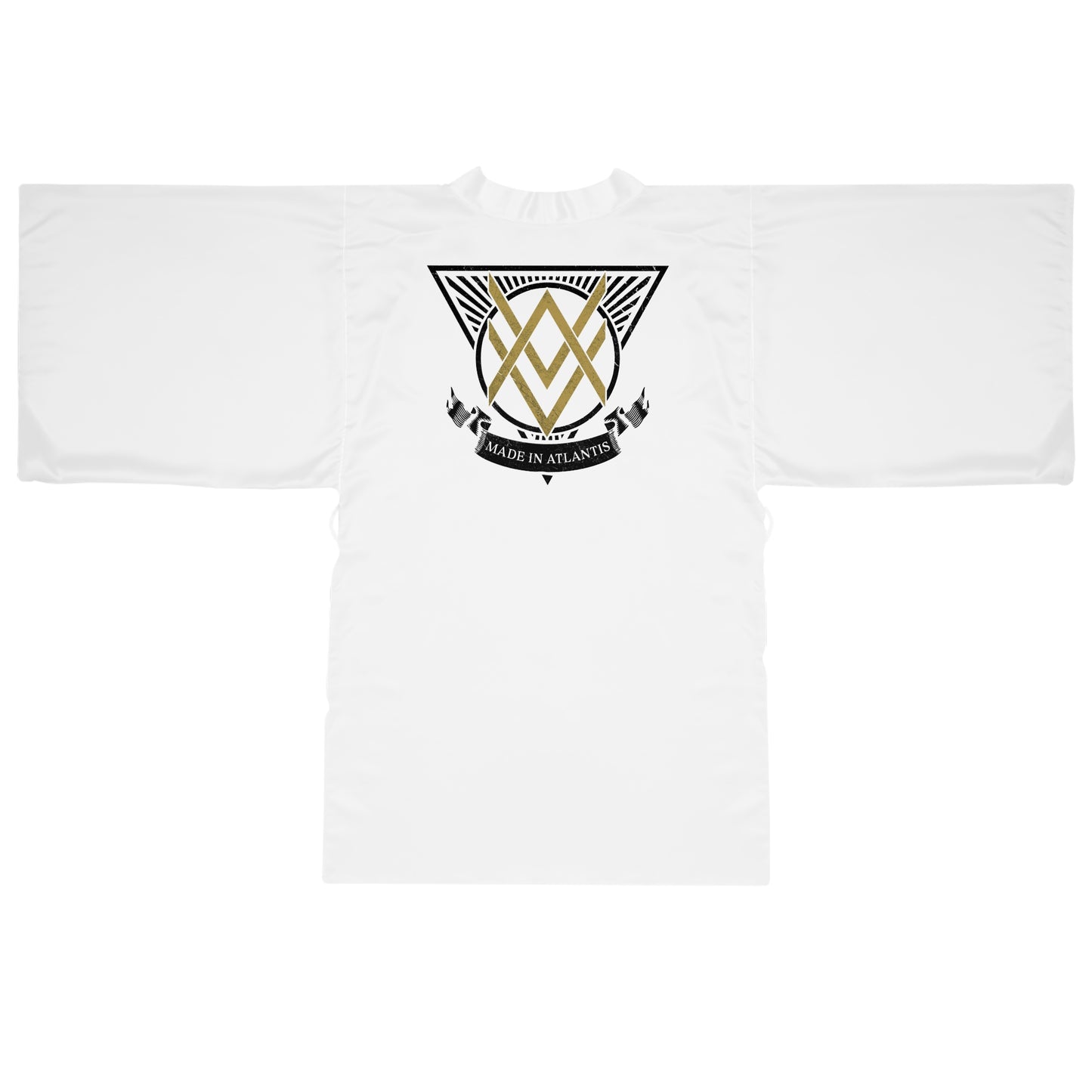 SUMMER COLLECTION - Women's Robe White (Gold-Black Print)