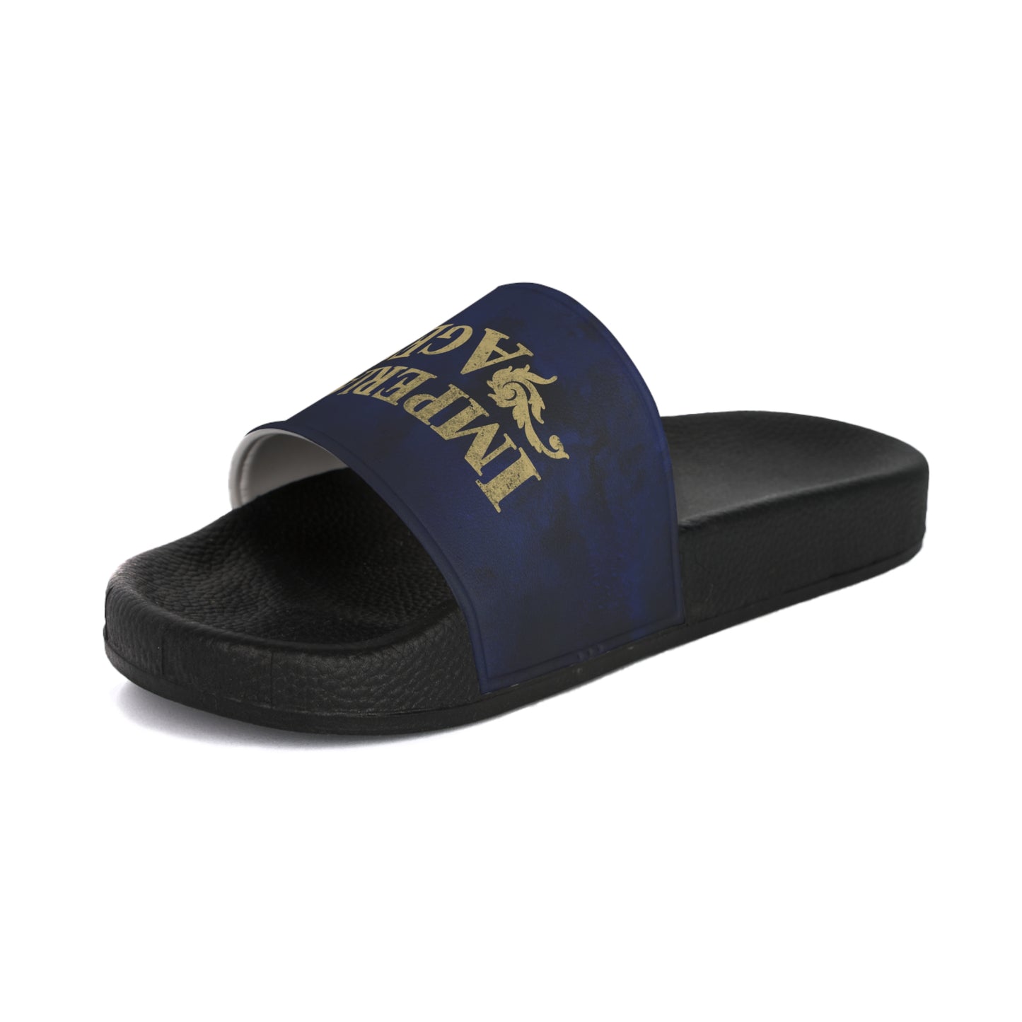 SUMMER COLLECTION - Slide Sandals Blue (Gold Print)