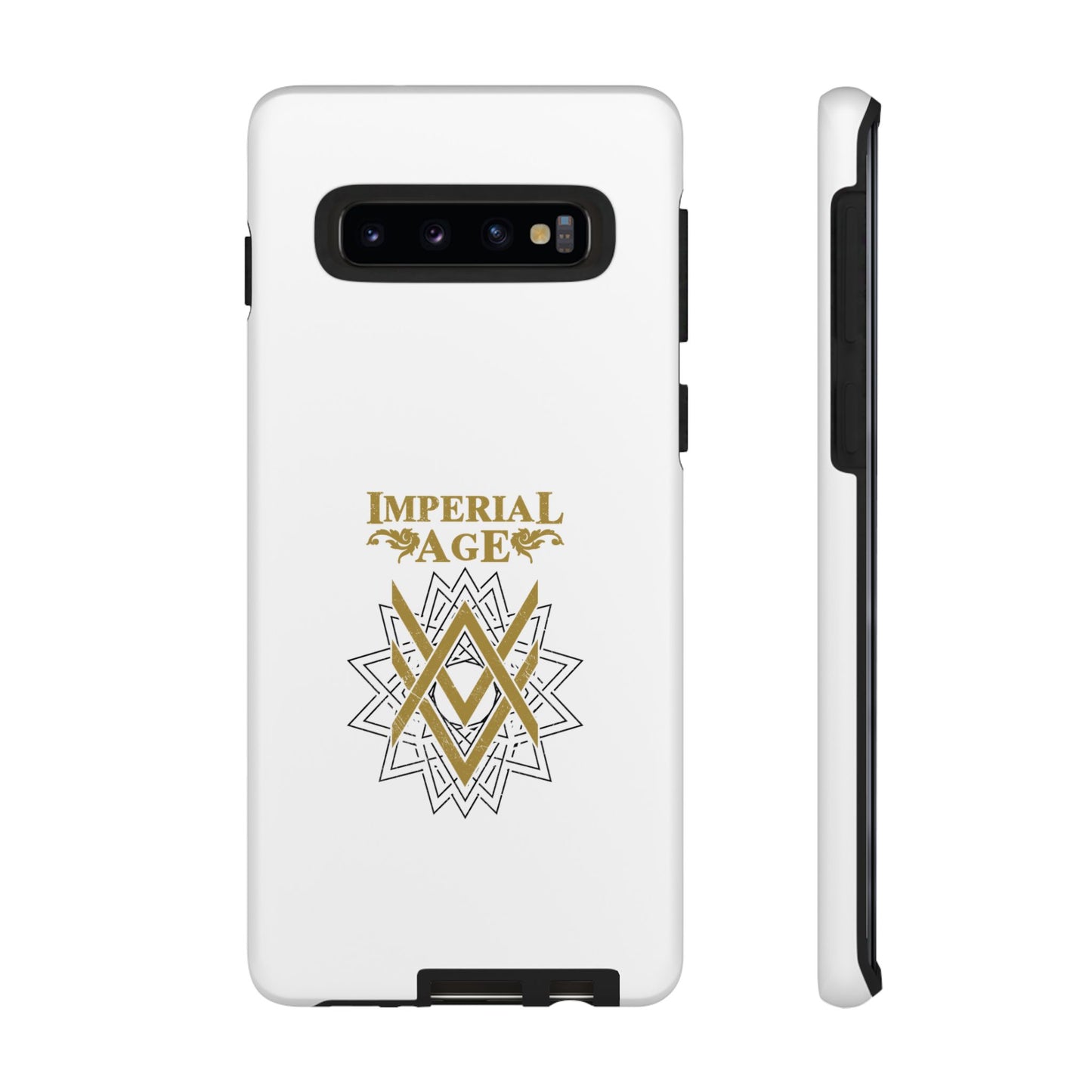 SUMMER COLLECTION - Tough Samsung Galaxy Case White (Gold-Black Print)