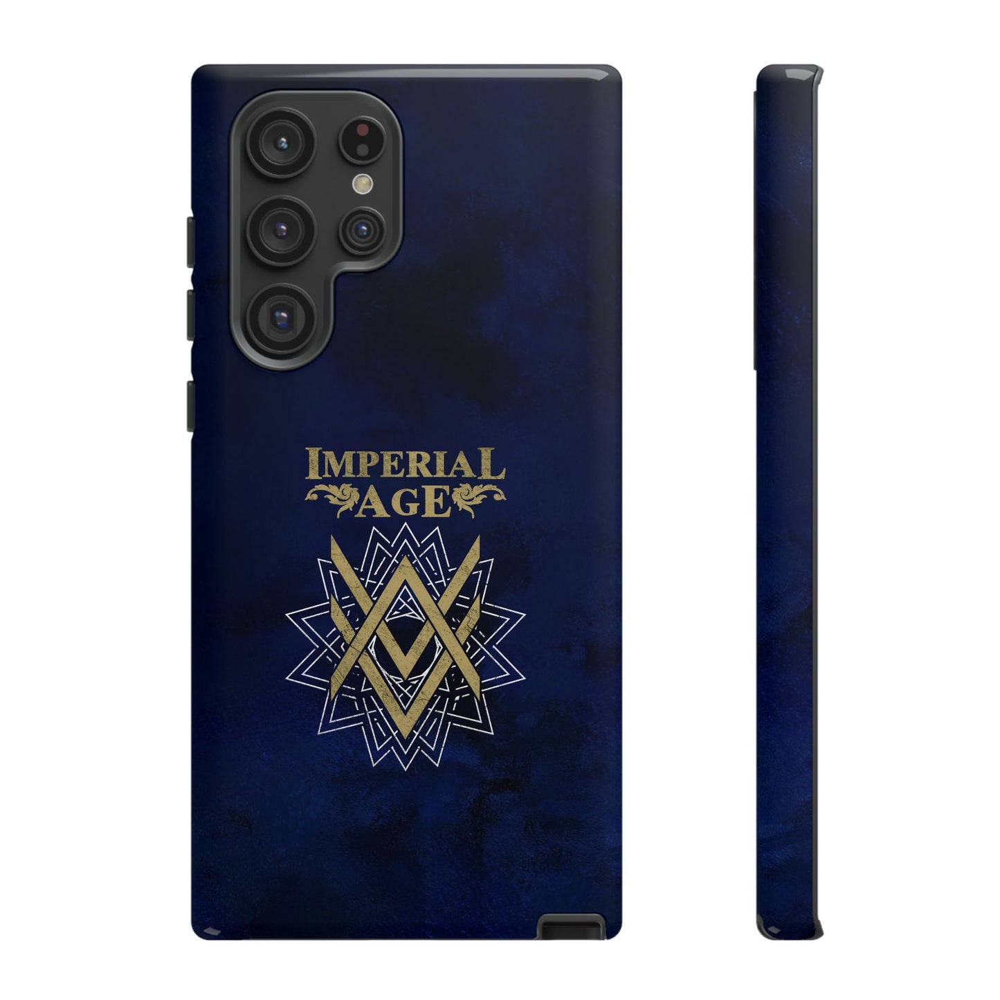 SUMMER COLLECTION - Tough Samsung Galaxy Case Navy (Gold-White Print)