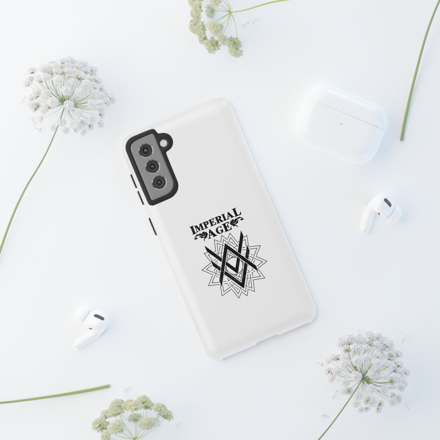 SUMMER COLLECTION - Tough Samsung Galaxy Case White (Black Print)