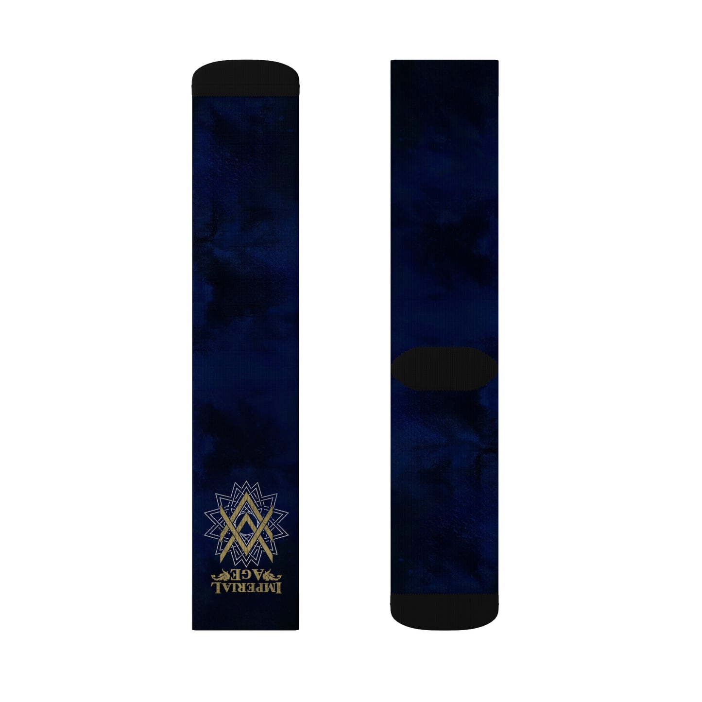 SUMMER COLLECTION - Navy Socks (Gold-White Print)