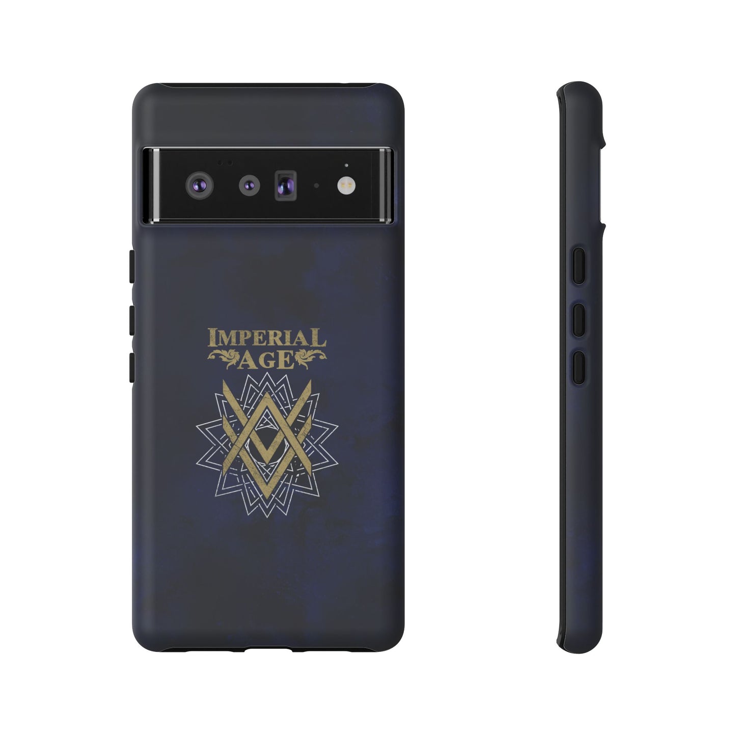 SUMMER COLLECTION - Tough Google Pixel Case Navy (Gold-White Print)