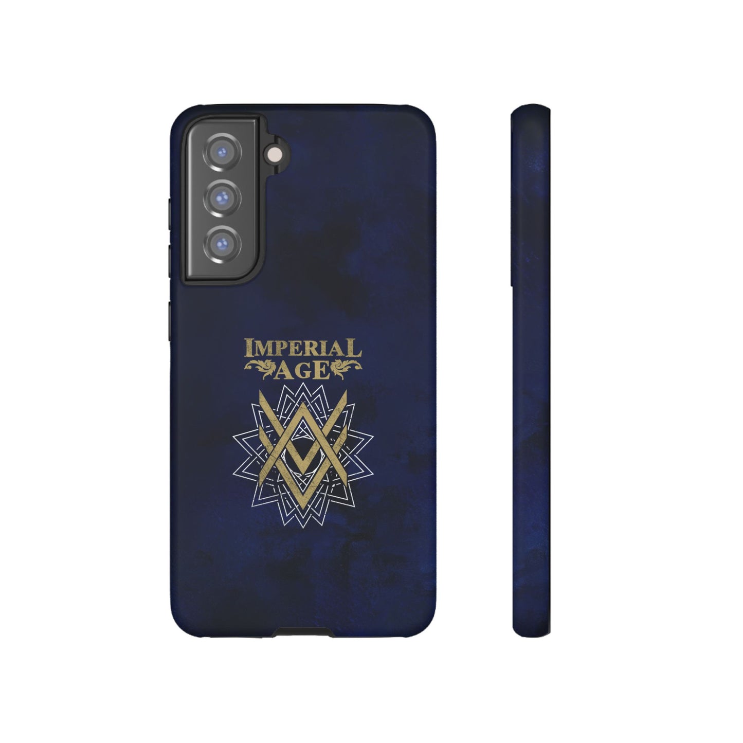 SUMMER COLLECTION - Tough Samsung Galaxy Case Navy (Gold-White Print)