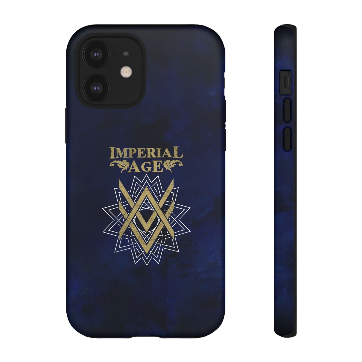 SUMMER COLLECTION - Tough iPhone Case Navy (Gold-White Print)