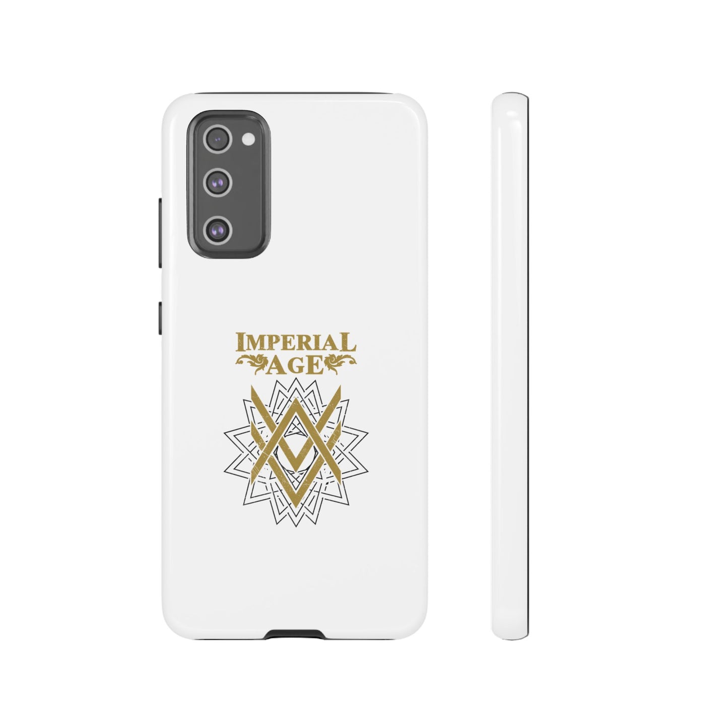 SUMMER COLLECTION - Tough Samsung Galaxy Case White (Gold-Black Print)