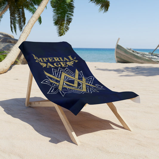 SUMMER COLLECTION - Beach Towel Navy (Gold-White Print)