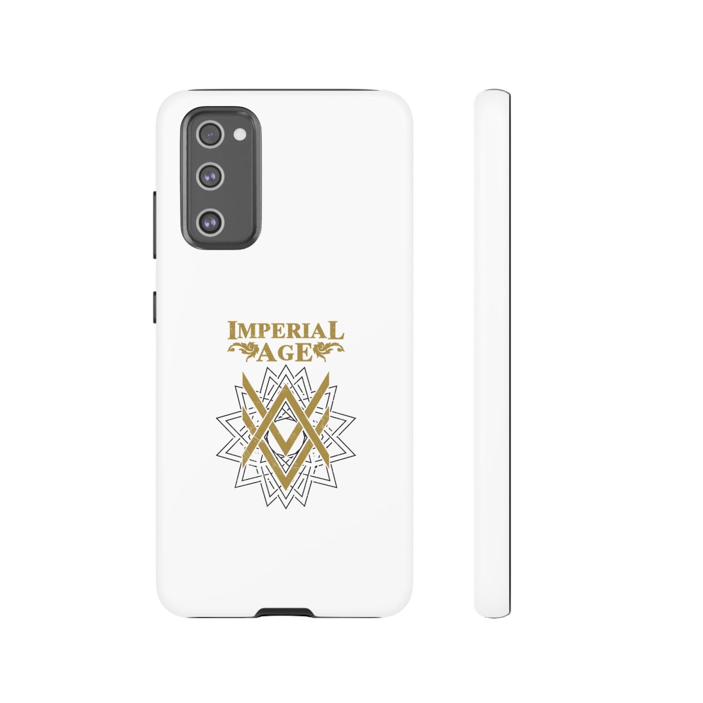 SUMMER COLLECTION - Tough Samsung Galaxy Case White (Gold-Black Print)