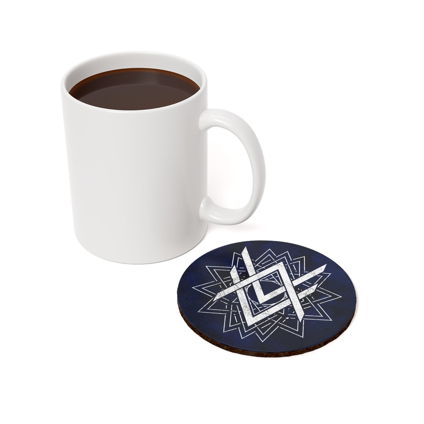 SUMMER COLLECTION - Cork Coaster Navy (White Print)