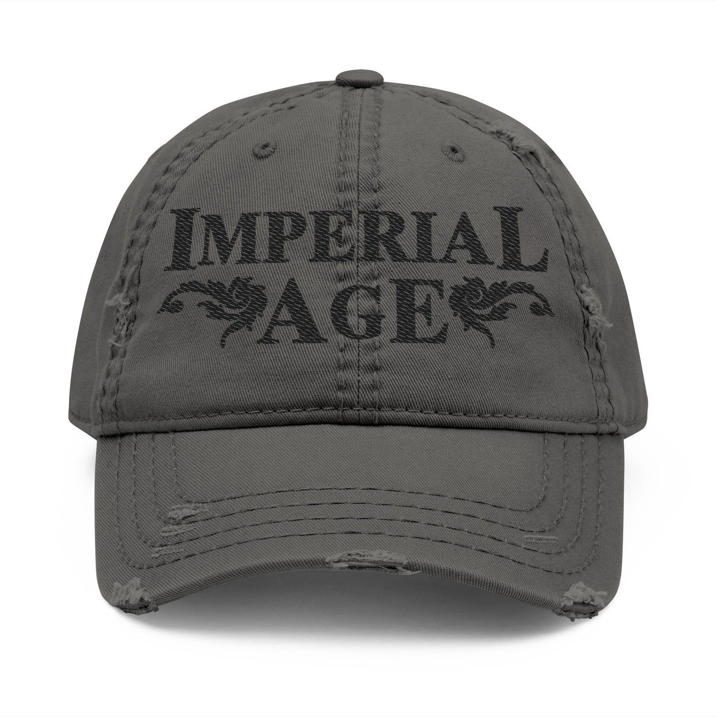 SUMMER COLLECTION - Distressed Cap Grey (Black Embroidery)