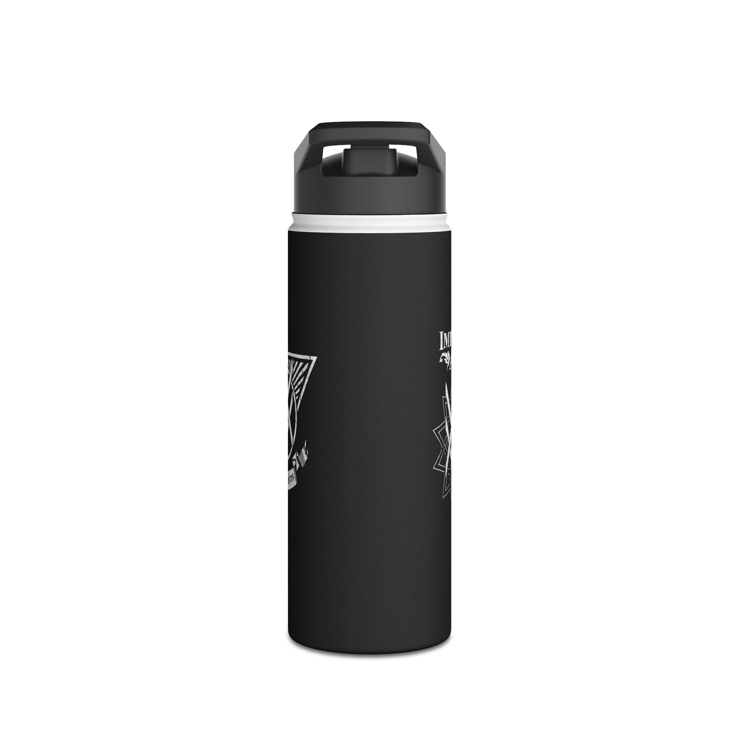 SUMMER COLLECTION - Steel Water Bottle Black (White Print)