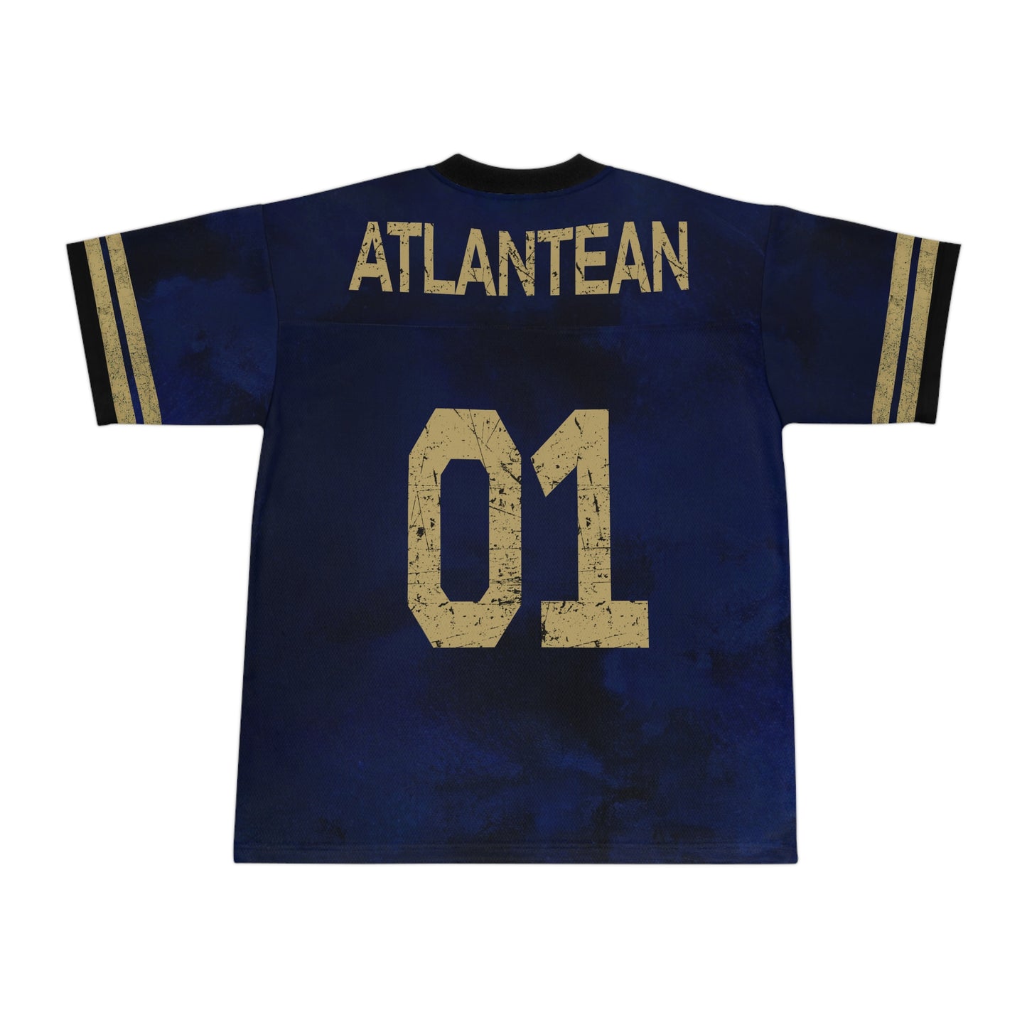 SUMMER COLLECTION - Blue AOP Football Jersey (Gold Print)