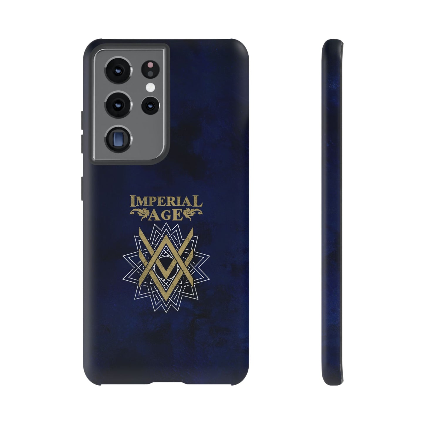 SUMMER COLLECTION - Tough Samsung Galaxy Case Navy (Gold-White Print)