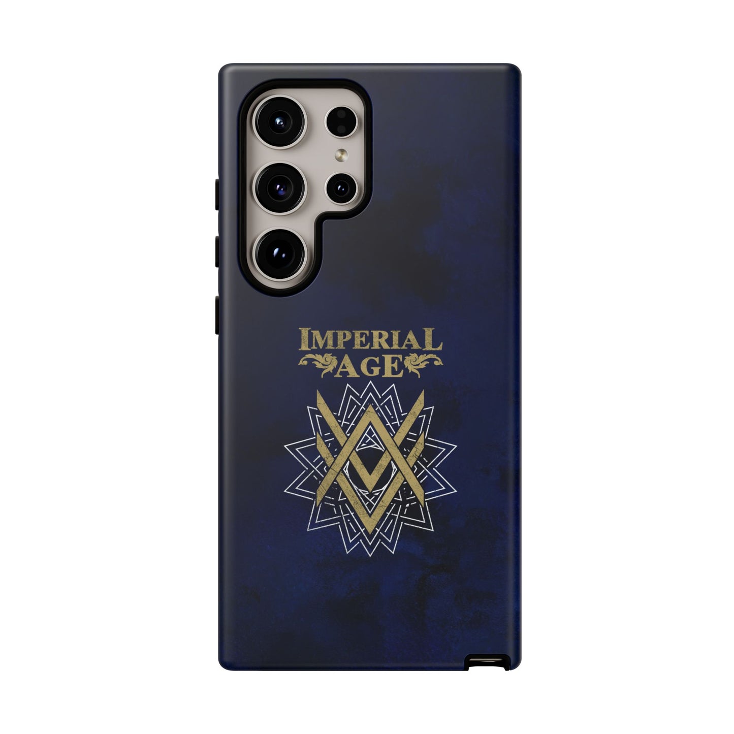 SUMMER COLLECTION - Tough Samsung Galaxy Case Navy (Gold-White Print)