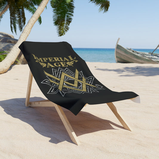 SUMMER COLLECTION - Beach Towel Black (Gold-White Print)