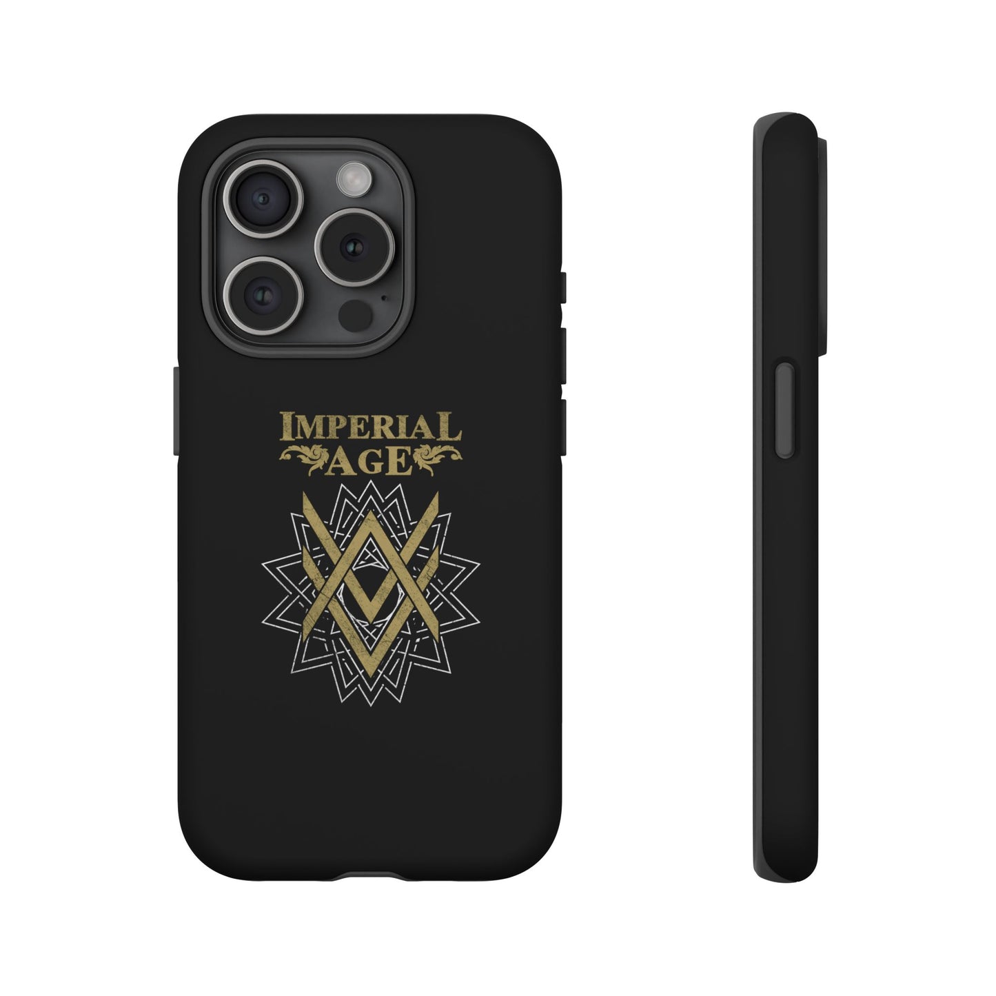 SUMMER COLLECTION - Tough iPhone Case Black (Gold-White Print)