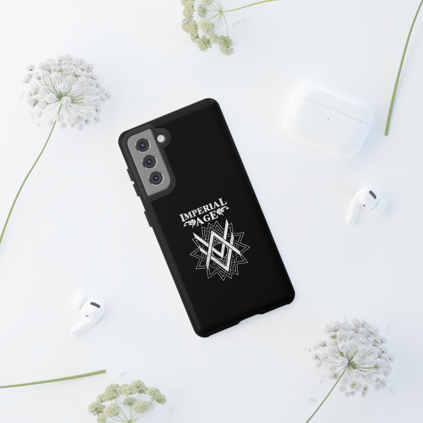 SUMMER COLLECTION - Tough Samsung Galaxy Case Black (White Print)