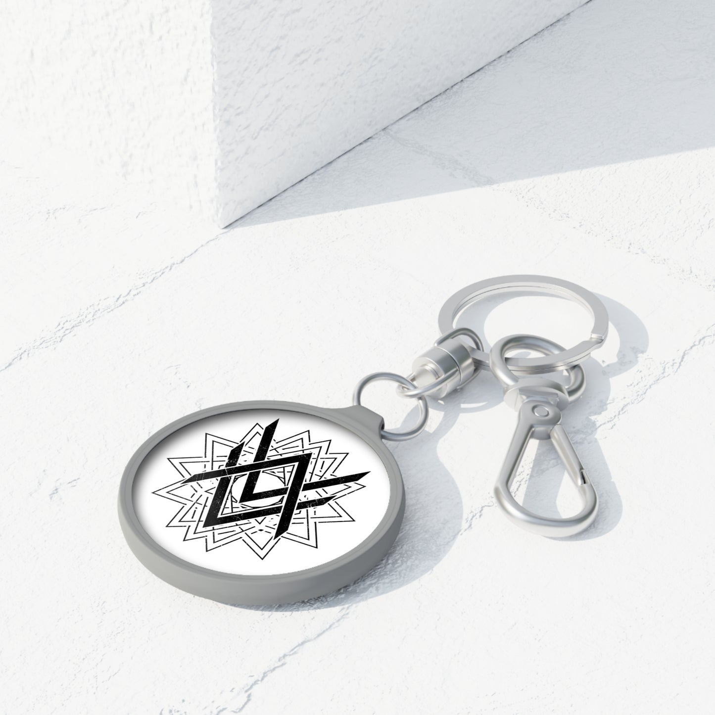 SUMMER COLLECTION - Keyring Tag White (Black Print)