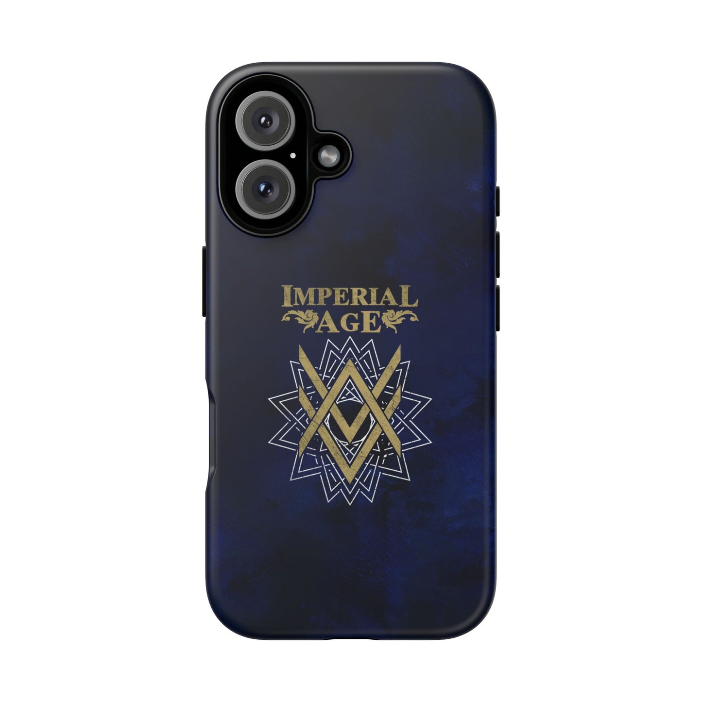SUMMER COLLECTION - Tough iPhone Case Navy (Gold-White Print)