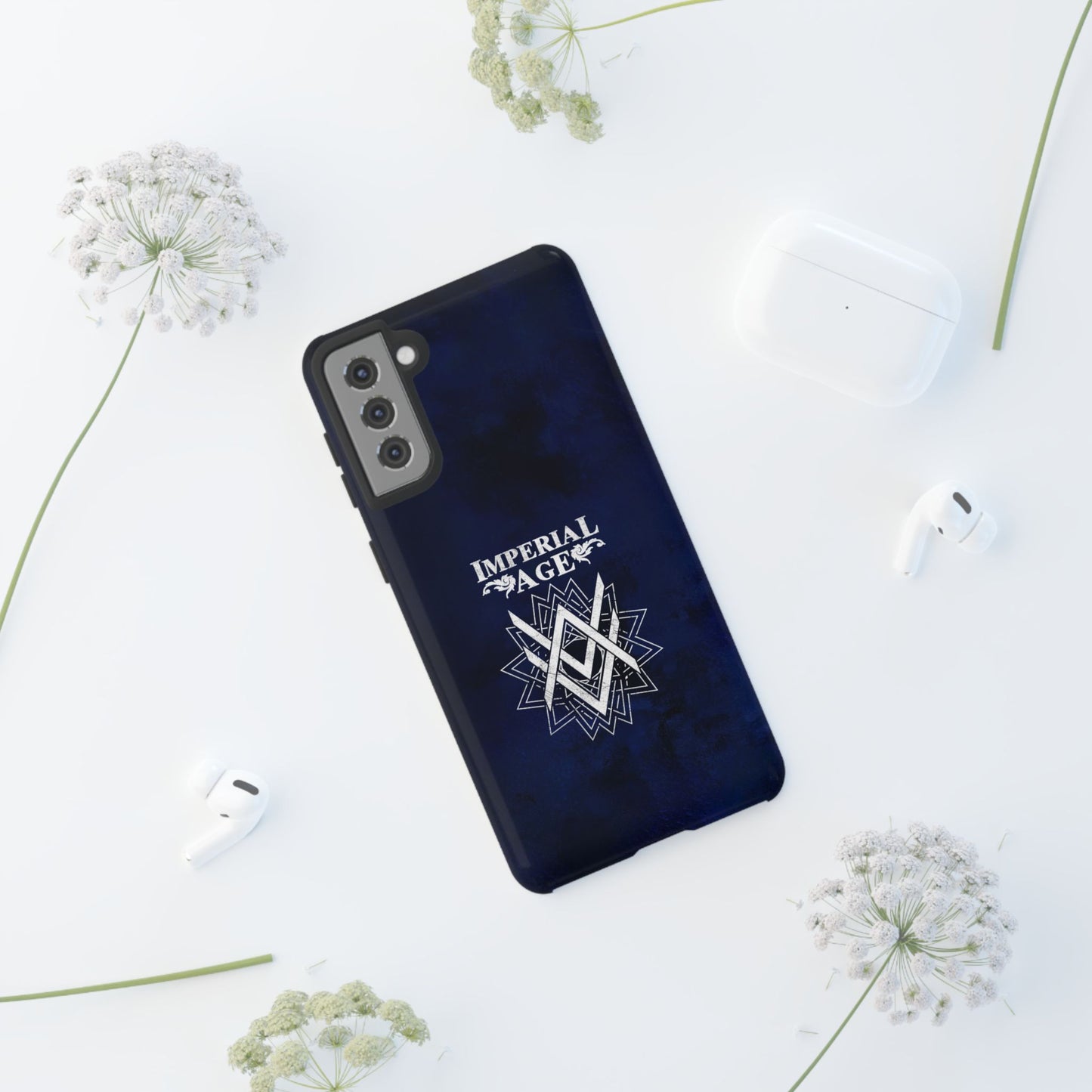 SUMMER COLLECTION - Tough Samsung Galaxy Case Navy (White Print)