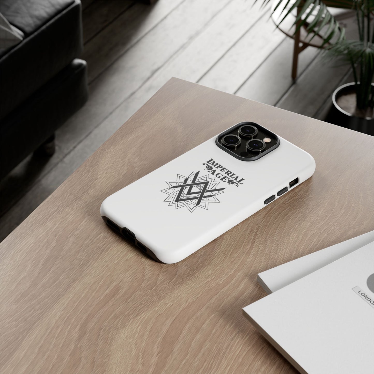 SUMMER COLLECTION - Tough iPhone Case White (Black Print)