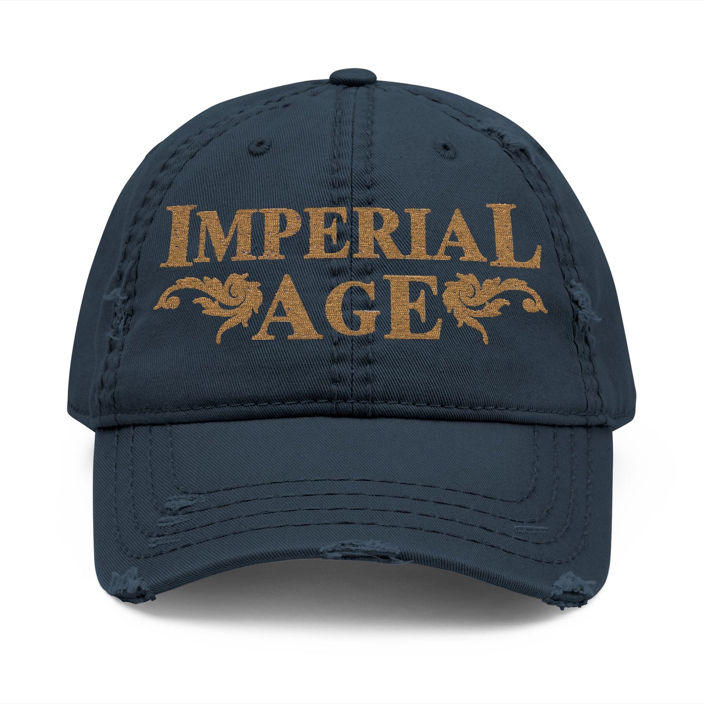 SUMMER COLLECTION - Distressed Cap (Gold Embroidery)