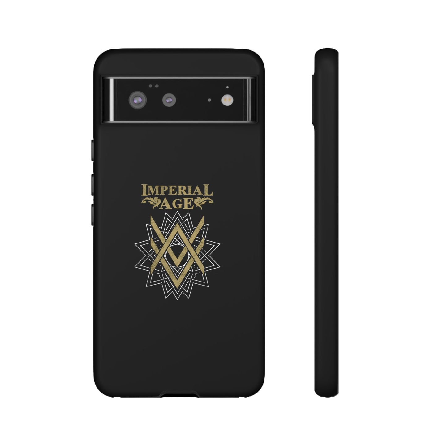 SUMMER COLLECTION - Tough Google Pixel Case Black (Gold-White Print)