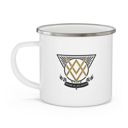 SUMMER COLLECTION - Enamel Camping Mug (Gold-Black Print)