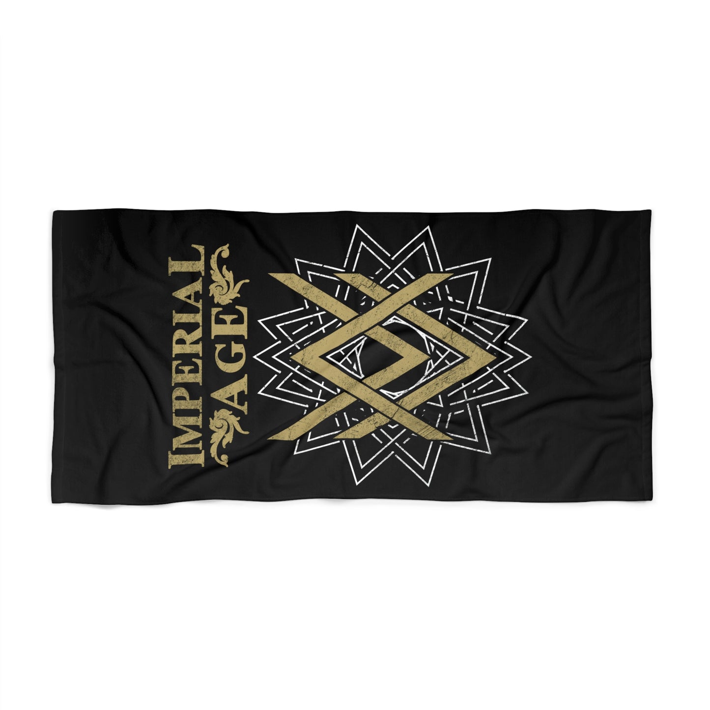 SUMMER COLLECTION - Beach Towel Black (Gold-White Print)