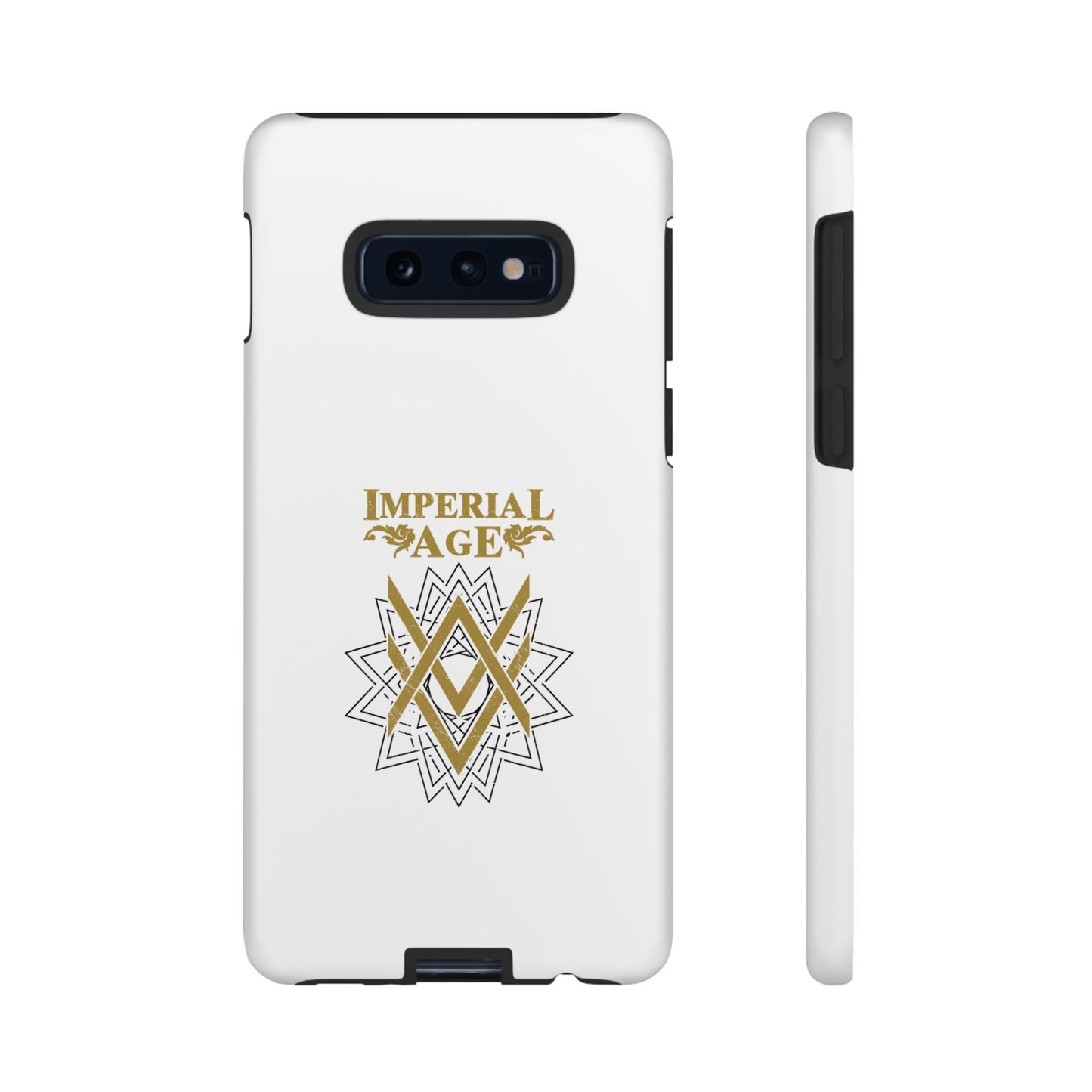 SUMMER COLLECTION - Tough Samsung Galaxy Case White (Gold-Black Print)