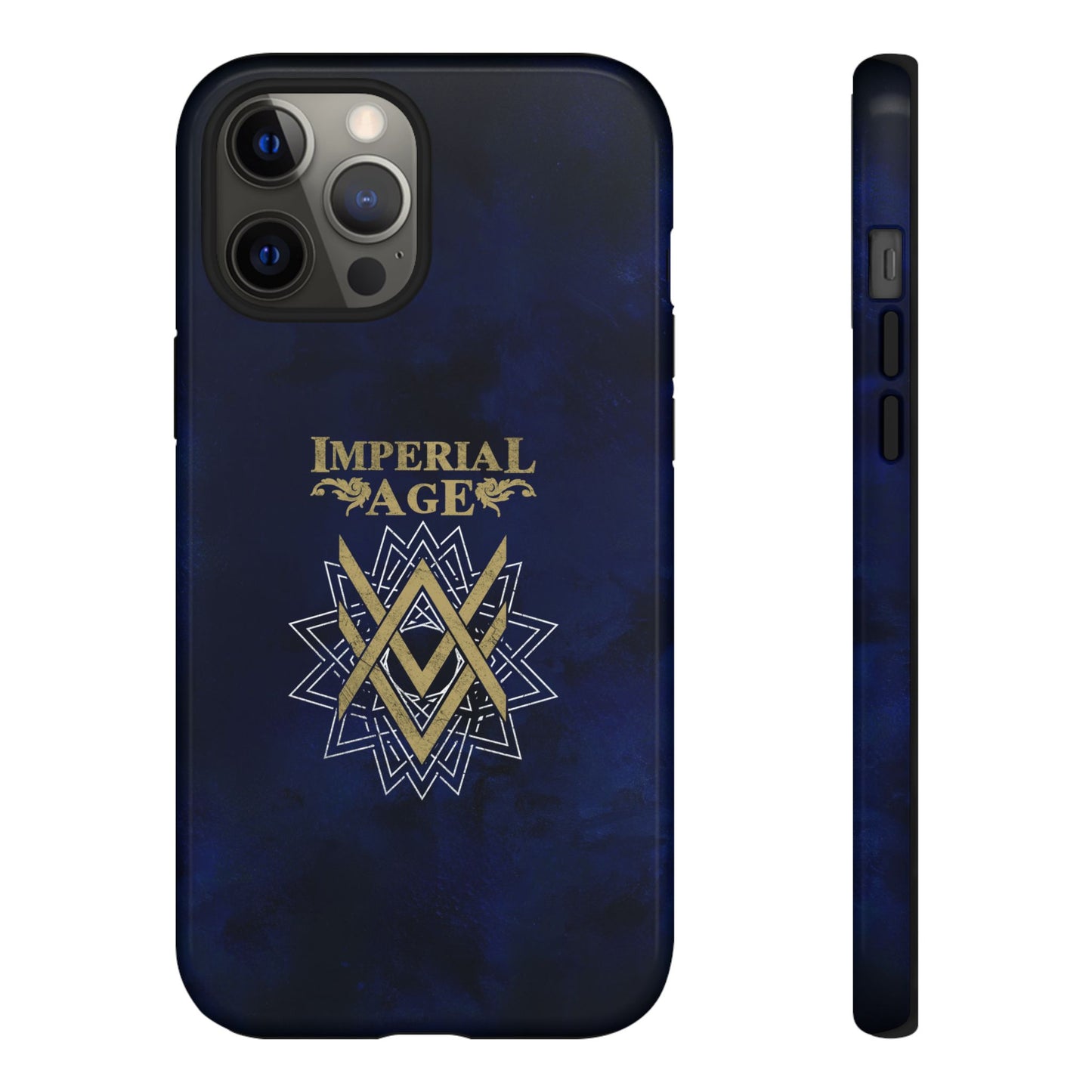 SUMMER COLLECTION - Tough iPhone Case Navy (Gold-White Print)