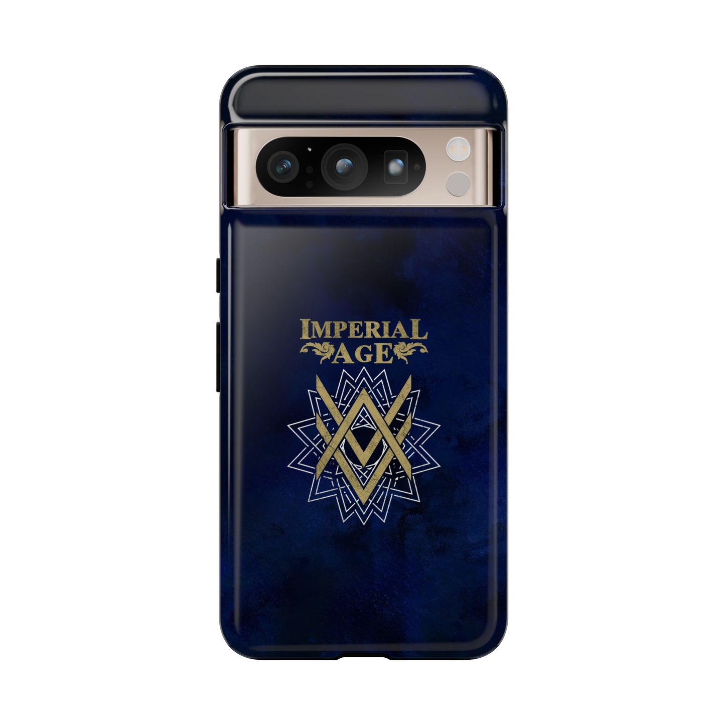 SUMMER COLLECTION - Tough Google Pixel Case Navy (Gold-White Print)