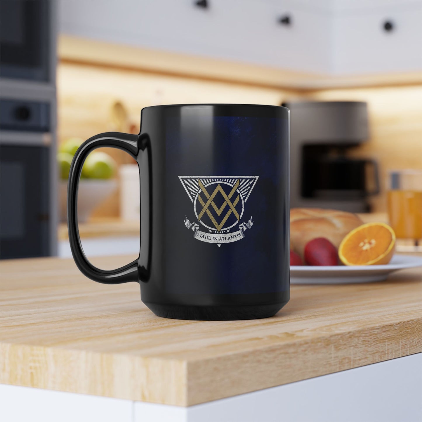 SUMMER COLLECTION - Black Mug 0.44 Navy (Gold-White Print)