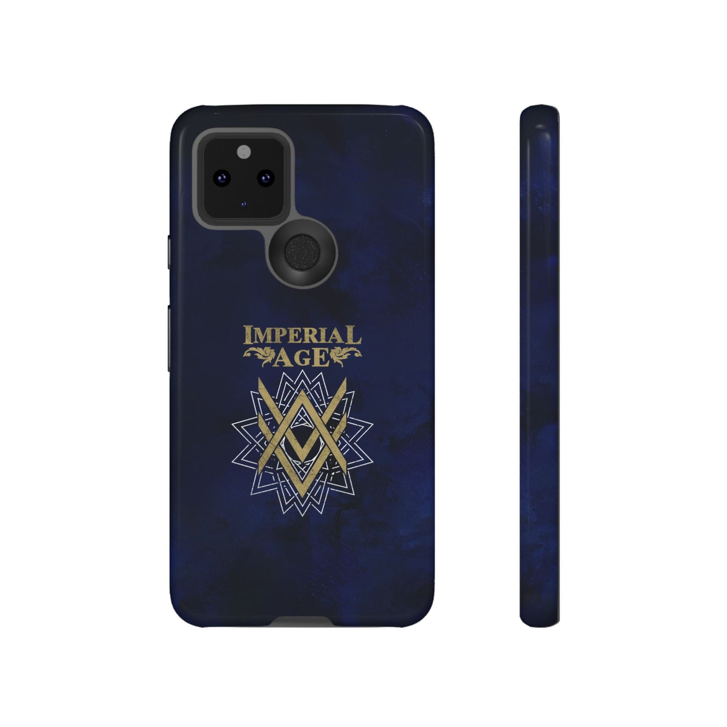 SUMMER COLLECTION - Tough Google Pixel Case Navy (Gold-White Print)