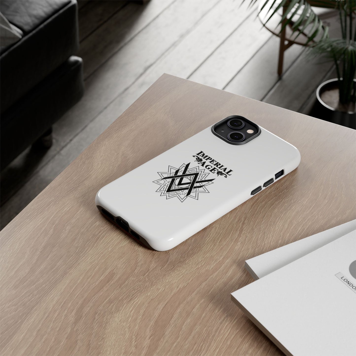 SUMMER COLLECTION - Tough iPhone Case White (Black Print)
